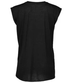Bella+Canvas Womens Flowy Muscle Tee With Rolled Cuff -XAMAX bl8804 blk back 7