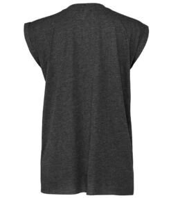 Bella+Canvas Womens Flowy Muscle Tee With Rolled Cuff -XAMAX bl8804 dgy back 5