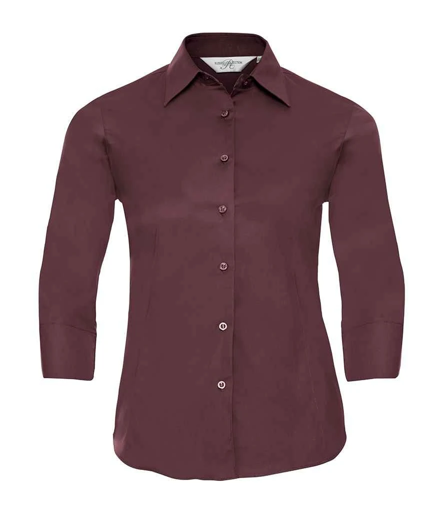 Russell Collection Ladies' 3/4 Sleeve Fitted Stretch Shirt 9 Russell Collection Ladies' 3/4 Sleeve Fitted Stretch Shirt - Image 7