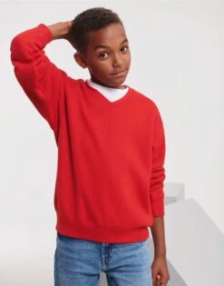 Russell Jerzees Schoolgear Children's V-Neck Sweatshirt -XAMAX c01bc134239fed9f22fa1302044624921dbed159062e1e7d0746fbacb0d4ea54