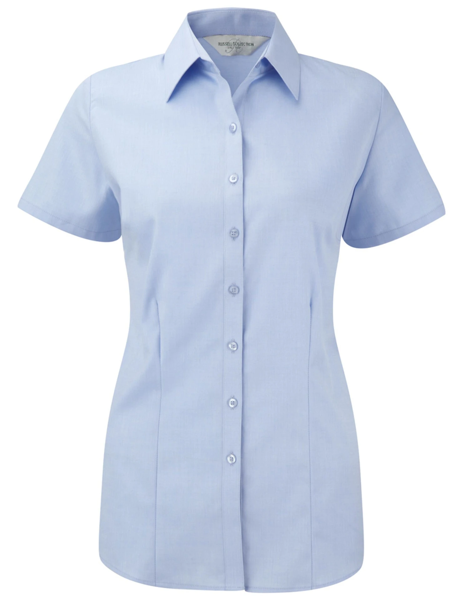 Russell Collection Ladies' Short Sleeve Tailored Herringbone Shirt 3 Russell Collection Ladies' Short Sleeve Tailored Herringbone Shirt