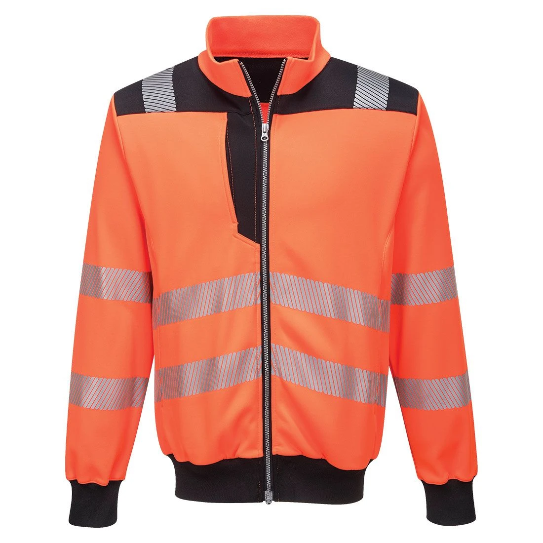 Portwest PW3 Hi-Vis Zip Sweatshirt 4 Portwest PW3 Hi-Vis Zip Sweatshirt - Image 2