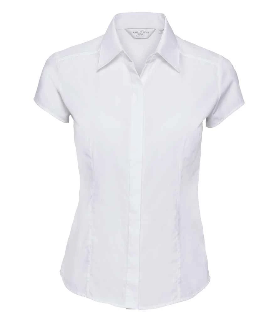 Russell Collection Ladies' Cap Sleeve Fitted Polycotton Poplin Shirt 14 Russell Collection Ladies' Cap Sleeve Fitted Polycotton Poplin Shirt - Image 12