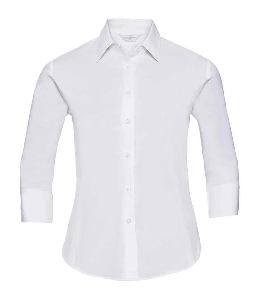 Russell Collection Ladies' 3/4 Sleeve Fitted Stretch Shirt 10 Russell Collection Ladies' 3/4 Sleeve Fitted Stretch Shirt - Image 8