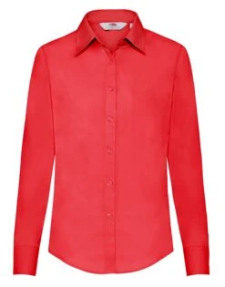 Fruit Of The Loom Ladies' Long Sleeve Poplin Shirt -XAMAX cc2256b1d9ca6161feec018f425121010658e3af6942980230b233bc5b6060e0