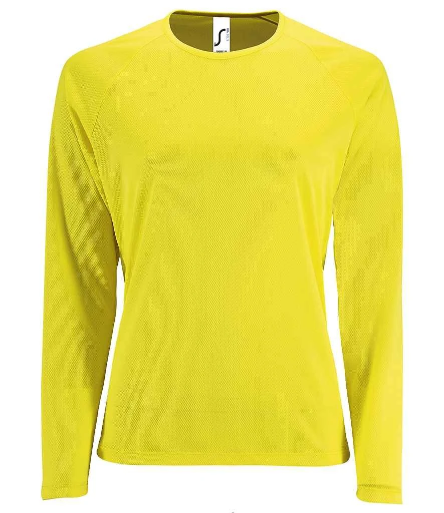 SOL'S Sols Ladies Sporty Long Sleeve Performance T Shirt 4 SOL'S Sols Ladies Sporty Long Sleeve Performance T Shirt - Image 2