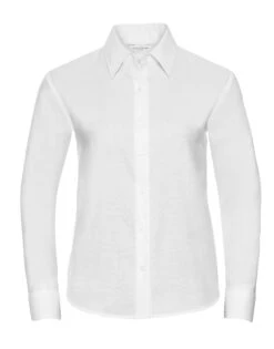 Russell Collection Ladies' Long Sleeve Tailored Oxford Shirt -XAMAX d12f36df00ae707ac2ebb846319f319491fa881b1913a3c5672f18d927887ee6