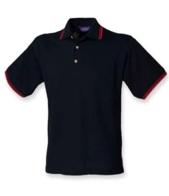 Henbury Contrast Double Tipped Cotton Piqué Polo Shirt -XAMAX d4994cedd64f5f21071a9b2148d8bea529d6142faabcc13cc5a1af5716407ec7