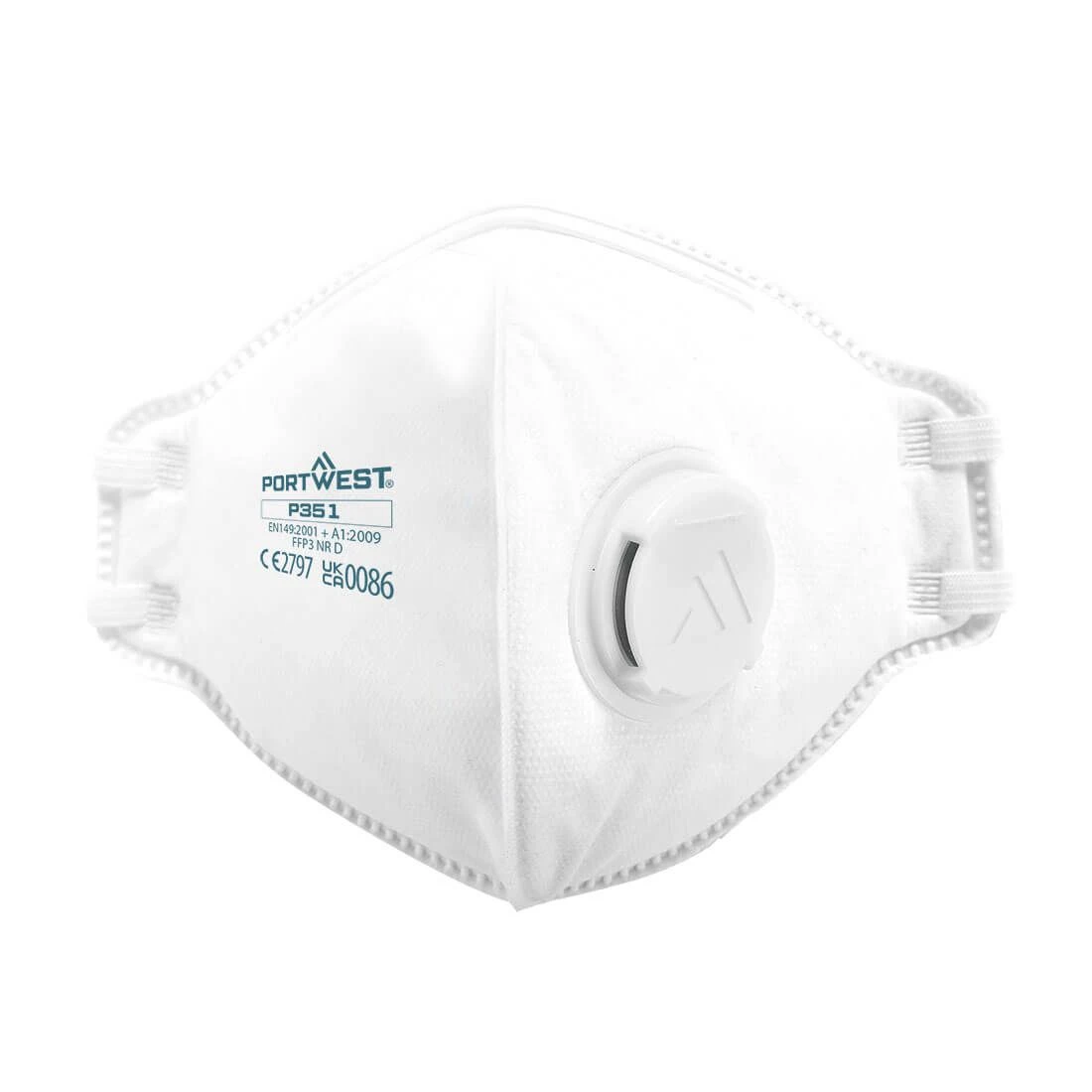 Portwest FFP3 Valved Dolomite Fold Flat Respirator (Pk20) 3 Portwest FFP3 Valved Dolomite Fold Flat Respirator (Pk20)
