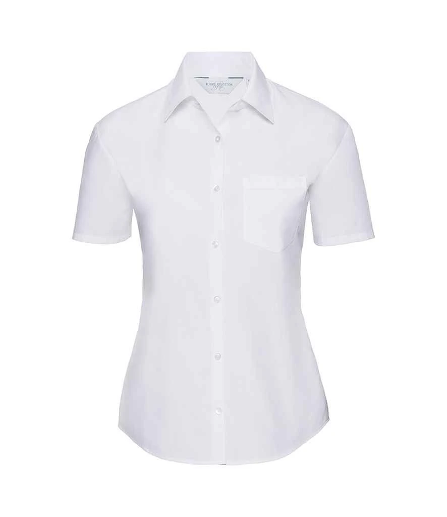 Russell Collection Ladies' Short Sleeve Classic Polycotton Poplin Shirt 16 Russell Collection Ladies' Short Sleeve Classic Polycotton Poplin Shirt - Image 14