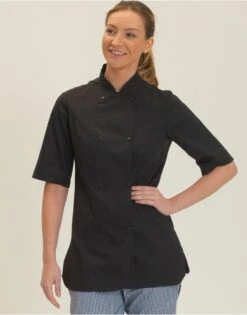 Dennys Ladies' Short Sleeve Fitted Chef's Jacket