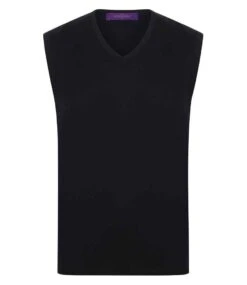 Henbury Lightweight Sleeveless Cotton Acrylic V Neck Sweater