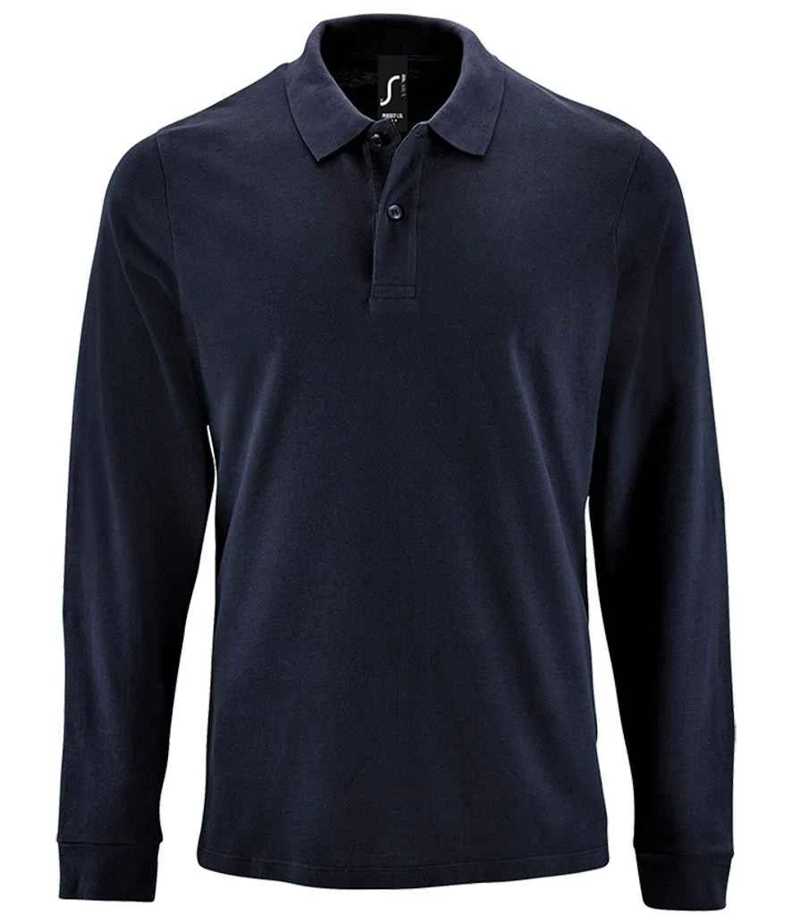 SOL'S Sols Perfect Long Sleeve Piqué Polo Shirt 12 SOL'S Sols Perfect Long Sleeve Piqué Polo Shirt - Image 10