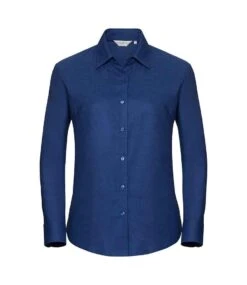 Russell Collection Ladies' Long Sleeve Tailored Oxford Shirt -XAMAX eb2cff2e4e5a86e55b744fd61b6068fd7e82cb4a01e3cb049386bfae9934e410
