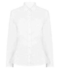 Henbury Ladies Modern Long Sleeve Regular Fit Oxford Shirt -XAMAX f86a4fac09560ae61838400bf400fb84213f27807e5c73c988db0bc2161078b9