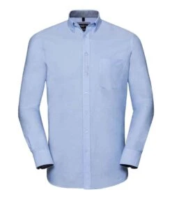 Russell Collection Tailored Long Sleeve Washed Oxford Shirt -XAMAX fa4bb8f471c7796322717dfbccd7c4ed4f25c4f2c87a82b0e923e77727b3aa5a