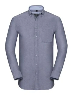 Russell Collection Mens Long Sleeve Tailored Washed Oxford Shirt -XAMAX fb12ae2beb4a22a431fbd99c74c846149555e1bea0da015a88c0a43a062c3c6e