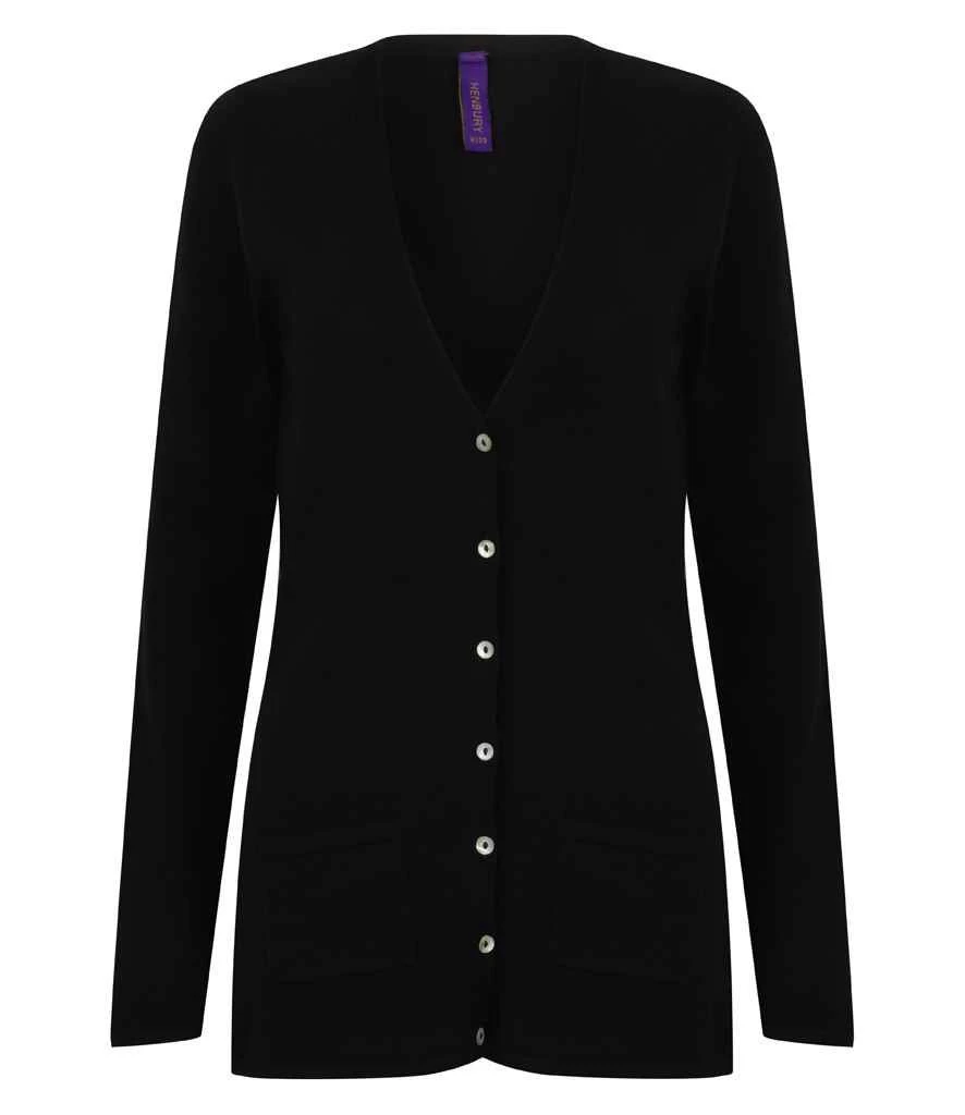 Henbury Ladies Cotton Acrylic V Neck Cardigan 3 Henbury Ladies Cotton Acrylic V Neck Cardigan