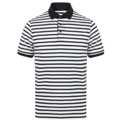 Front Row Striped Jersey Polo Shirt 38 Front Row Striped Jersey Polo Shirt -XAMAX fr230 wh 2fnv front 1 3