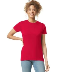 Gildan Softstyle® Ladies T Shirt -XAMAX gd72 red model 1 hero