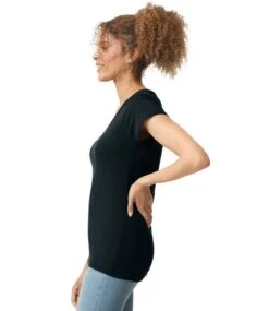 Gildan Softstyle® Ladies V-Neck T Shirt 30 Gildan Softstyle® Ladies V-Neck T Shirt -XAMAX gd78 blk model 3