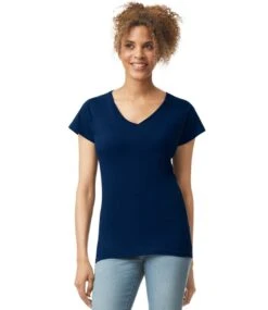 Gildan Softstyle® Ladies V-Neck T Shirt 34 Gildan Softstyle® Ladies V-Neck T Shirt -XAMAX gd78 nav model 1
