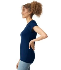 Gildan Softstyle® Ladies V-Neck T Shirt 38 Gildan Softstyle® Ladies V-Neck T Shirt -XAMAX gd78 nav model 3