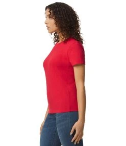 Gildan Softstyle® Midweight Womens T Shirt -XAMAX gd92 red model 3