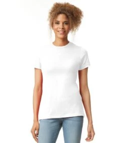 Gildan Softstyle® CVC Womens T Shirt -XAMAX gd93 whi model 1