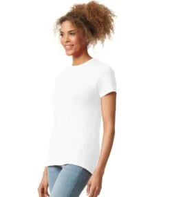 Gildan Softstyle® CVC Womens T Shirt -XAMAX gd93 whi model 3