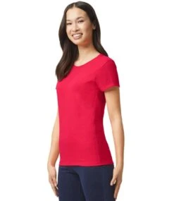 Gildan Heavy Cotton™ Ladies T Shirt -XAMAX gd95 red model 3