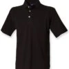Henbury Classic Heavy Cotton Piqué Polo Shirt -XAMAX h100 blk front