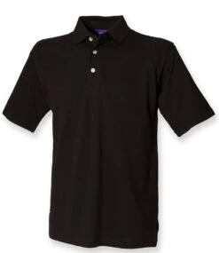 Henbury Classic Heavy Cotton Piqué Polo Shirt -XAMAX h100 blk front 7