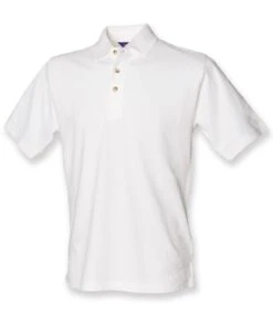 Henbury Classic Heavy Cotton Piqué Polo Shirt -XAMAX h100 whi front