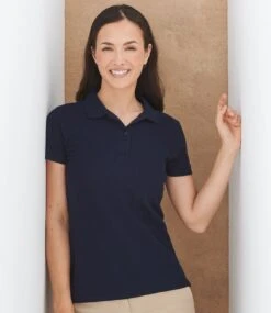 Henbury Ladies Modern Fit Cotton Piqué Polo Shirt 28 Henbury Ladies Modern Fit Cotton Piqué Polo Shirt -XAMAX h102 nav model 1 hero
