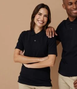 Henbury Unisex Stretch Cotton Piqué Polo Shirt 39 Henbury Unisex Stretch Cotton Piqué Polo Shirt -XAMAX h305 nav model 1 1
