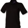 Henbury Ladies PolyCotton Piqué Polo Shirt -XAMAX h401 blk front