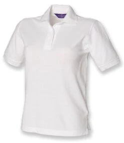 Henbury Ladies PolyCotton Piqué Polo Shirt 40 Henbury Ladies PolyCotton Piqué Polo Shirt -XAMAX h401 whi front 1