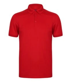 Henbury Slim Fit Stretch Microfine Piqué Polo Shirt -XAMAX h460 red front