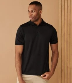 Henbury Recycled Polyester Piqué Polo Shirt -XAMAX h465 blk model 1 1