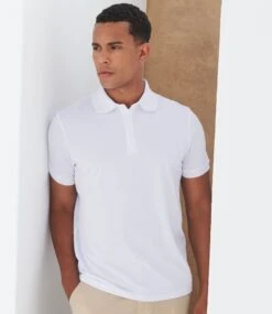 Henbury Recycled Polyester Piqué Polo Shirt -XAMAX h465 whi model 1 hero
