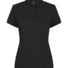 Henbury Ladies Recycled Polyester Polo Shirt 2 Henbury Ladies Recycled Polyester Polo Shirt -XAMAX h466 blk front