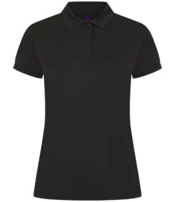 Henbury Ladies Coolplus Wicking Piqué Polo Shirt -XAMAX h476 blk front