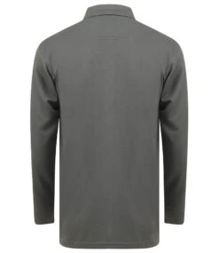 Henbury Unisex Long Sleeve Coolplus Piqué Polo Shirt -XAMAX h478 cha back