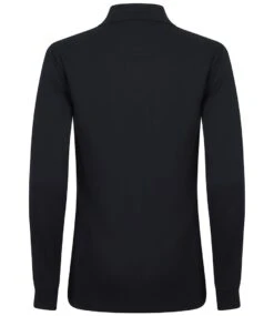 Henbury Unisex Long Sleeve Coolplus Piqué Polo Shirt -XAMAX h478 nav back