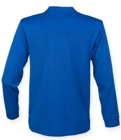 Henbury Unisex Long Sleeve Coolplus Piqué Polo Shirt -XAMAX h478 roy back