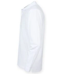 Henbury Unisex Long Sleeve Coolplus Piqué Polo Shirt -XAMAX h478 whi left