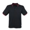 Henbury Coolplus Tipped Polo Shirt 2 Henbury Coolplus Tipped Polo Shirt -XAMAX h482 bk 2frd front