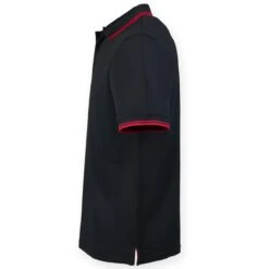 Henbury Coolplus Tipped Polo Shirt -XAMAX h482 bk 2frd left 1