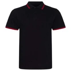 Just Polos AWDis Stretch Tipped Piqué Polo Shirt -XAMAX jp003 bk 2frd front 1 3